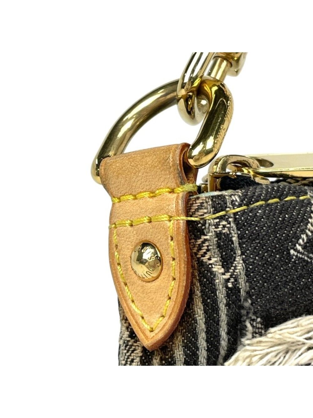Louis Vuitton Pouch Monogram Denim Patchwork Shoulder Bag Black Gray - Picture 6 of 10